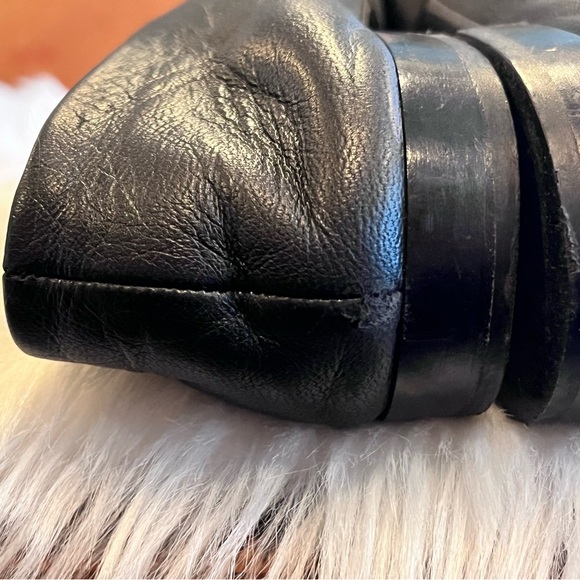 BALENCIAGA 36.5/ US 6.5 Black Leather Bow Accents Round Toe Ballet Flats - Picture 13 of 15